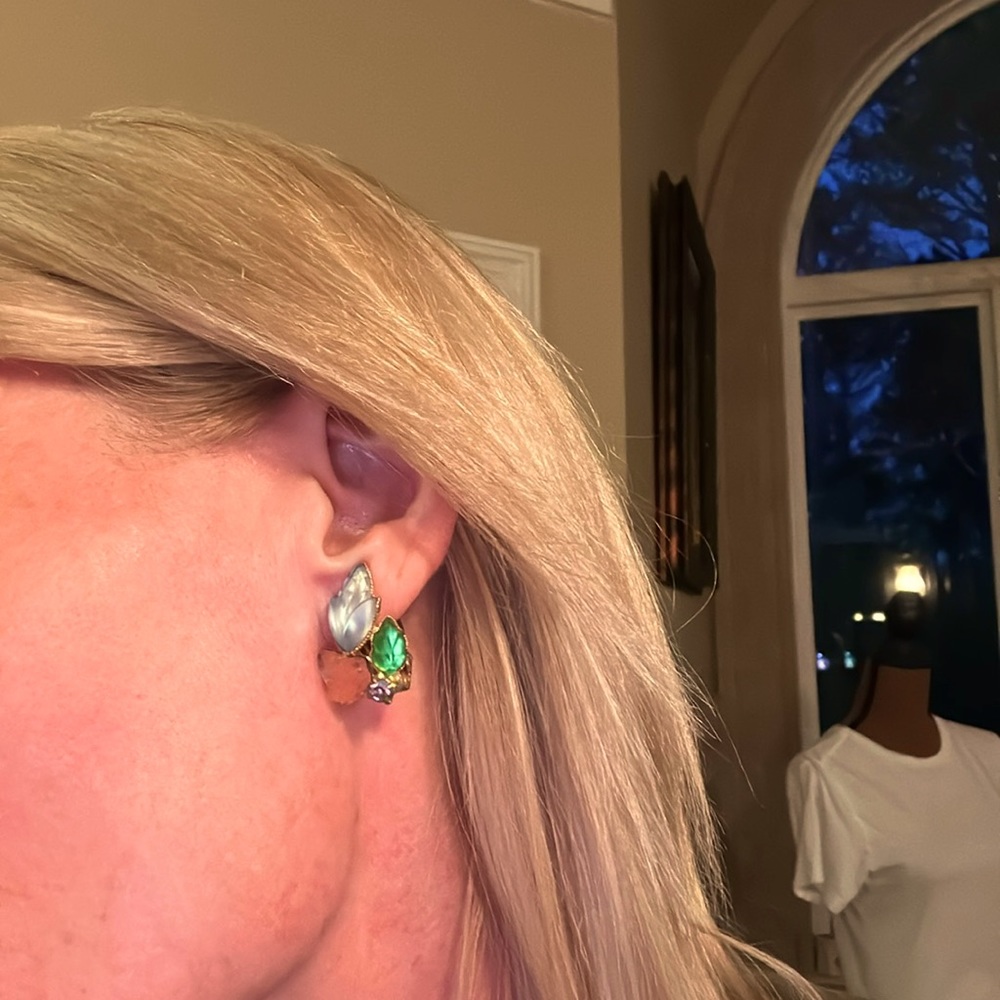 Vintage Austrian Crystal Clip Earrings